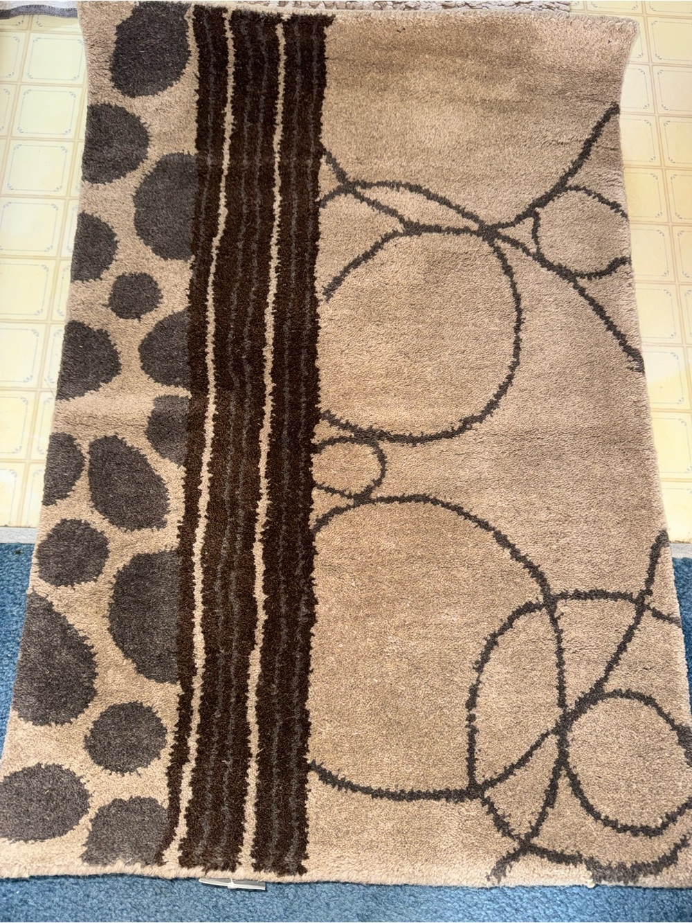New Harbormill 100% Wool Neutral Small Runner Rug Taupe Beige 23.5”x35.5” MCM